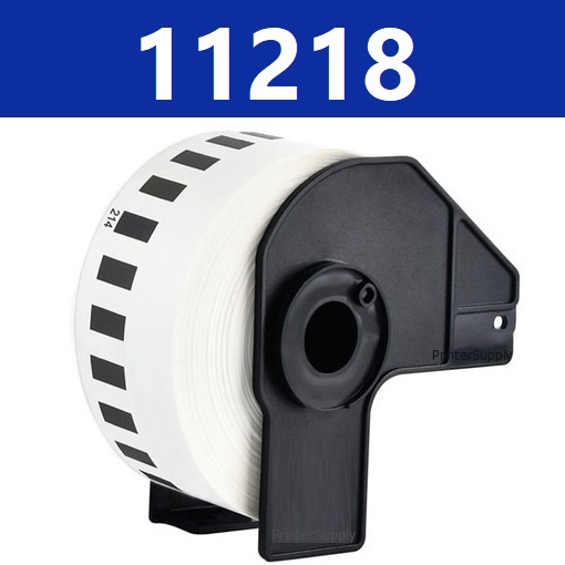 Brother DK-11218 Runde Etiketter - Diameter 24mm, Sort på Hvid