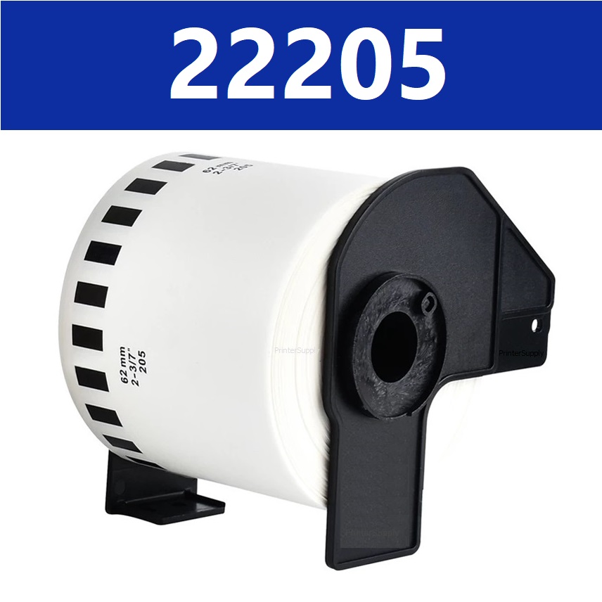 Brother DK-22205 - Sort på hvid - Rulle (6,2 cm x 30,5 m) termokopieringspapir - for Brother QL-1050, QL-500, QL-550, QL-560, QL-570, QL-600, QL-650, QL-710, QL-720, QL-820