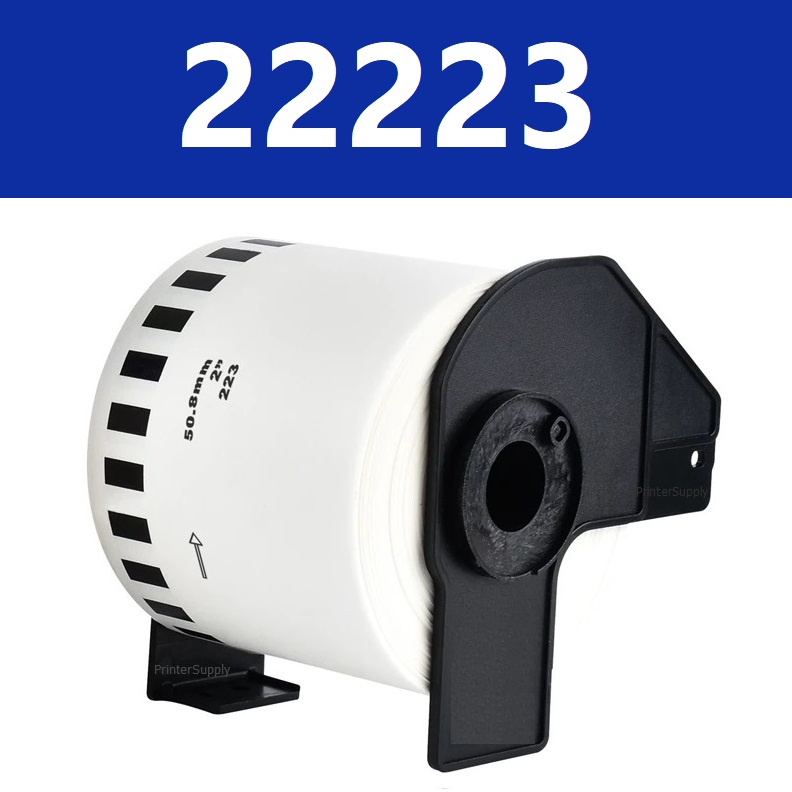 Brother DK-22223 - Papir - sort på hvid - Rulle (5 cm x 30,5 m) 1 rulle(r) fortløbende mærkater - for Brother QL-1050N, QL-500A, QL-550, QL-560VP, QL-570, QL-650TD, QL-710WSP, QL-820NW
