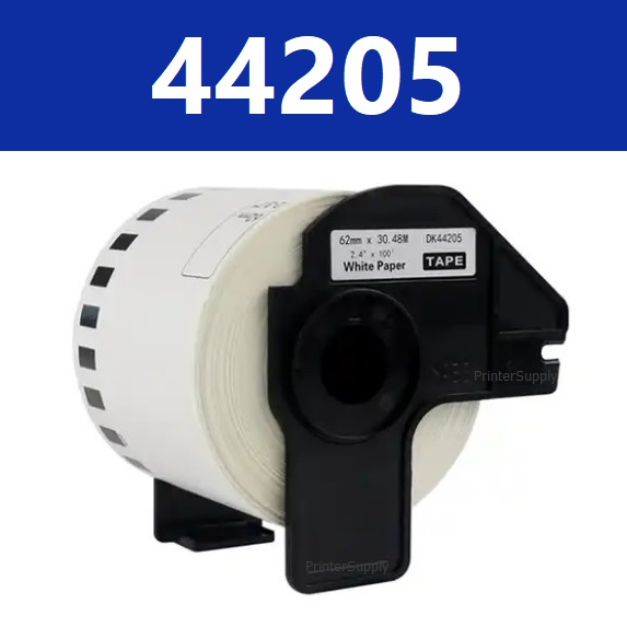 Brother DK44205 - Aftageligt klæbemiddel - hvid - Rulle (6,2 cm x 30,5 m) 1 rulle(r) etiketter - for Brother QL-1050, QL-500, QL-550, QL-560, QL-570,