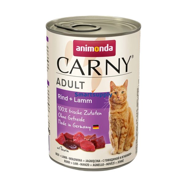 Animonda Carny Adult Oksekd Og Lam - Vdfoder Til Katte - 400G