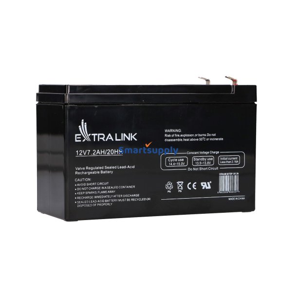 Extralink AGM 12V 7.2Ah - Batterie - 7.200 mAh Blybatterier (VRLA) 7,2 At