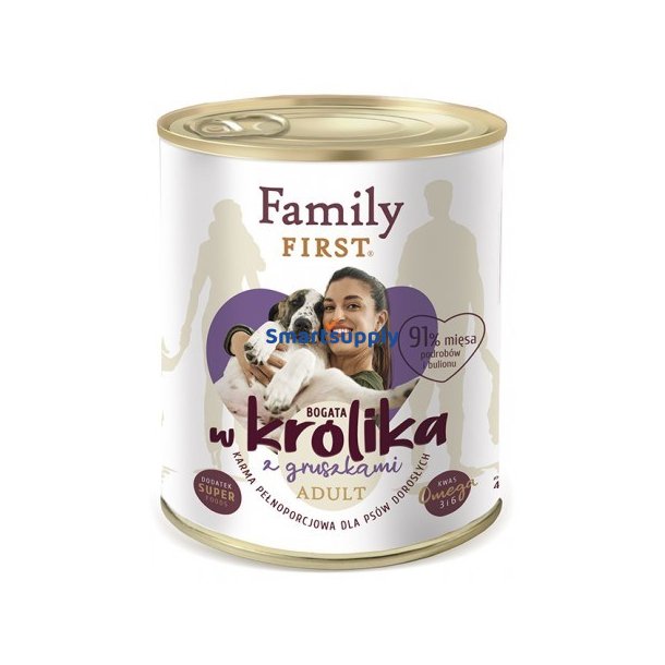 Family First Voksen Kanin Med - Vdfoder Til Hunde - 800 G