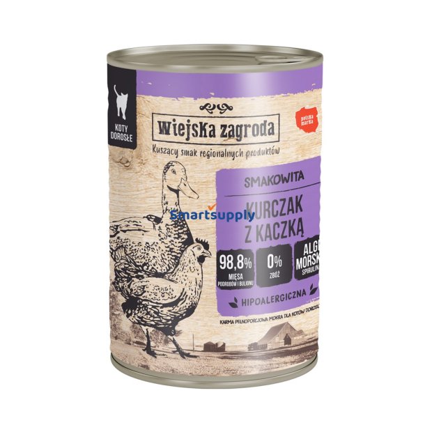 Wiejska Zagroda Kylling Med And - Vdfoder Til Katte - 400G