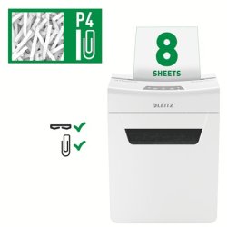 Leitz Shredder Iq Protect Premium 8X, P4, 8 Ark, 14 L Kurv