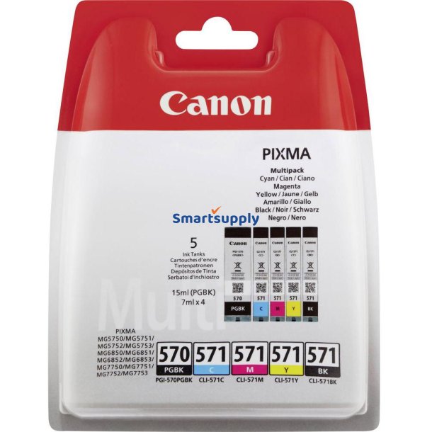 Canon PGI-570 / CLI-571 B/B/C/M/Y bl�kpatroner 5 stk original