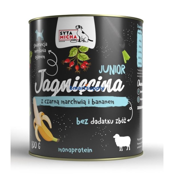 SYTA MICHA Junior Lamb with black carrot and banana - vdt hundefoder - 800g