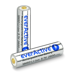 Batteri everActive 18650 3.7V Li-ion 2600mAh micro USB med beskyttelsesboks