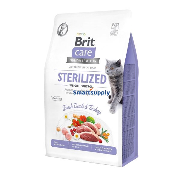 BRIT Care Grain-Free Sterilized Weight Control  - trfoder til kattekillinger - 2 kg