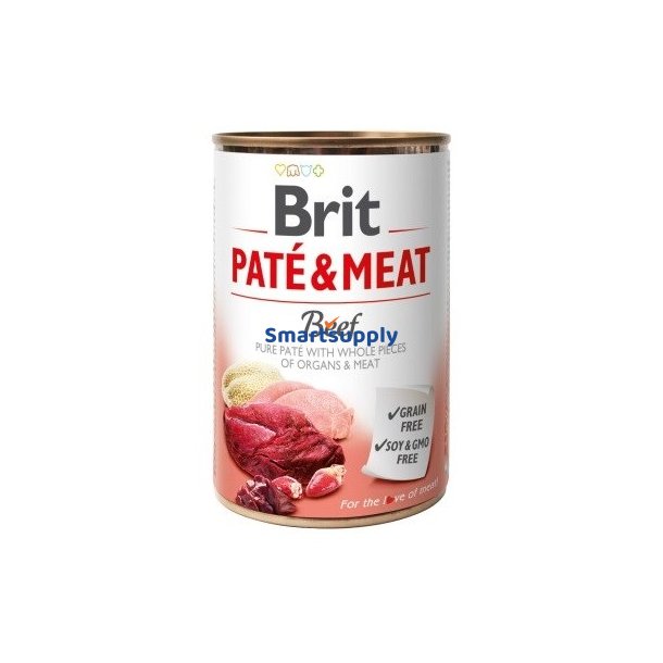 Brit Pat&eacute; &amp; Meat Beef - Vdfoder Til Hunde - 400G