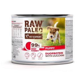 RAW PALEO Duoprotein Beef & Rabbit Puppy - vdfoder til hunde - 200g
