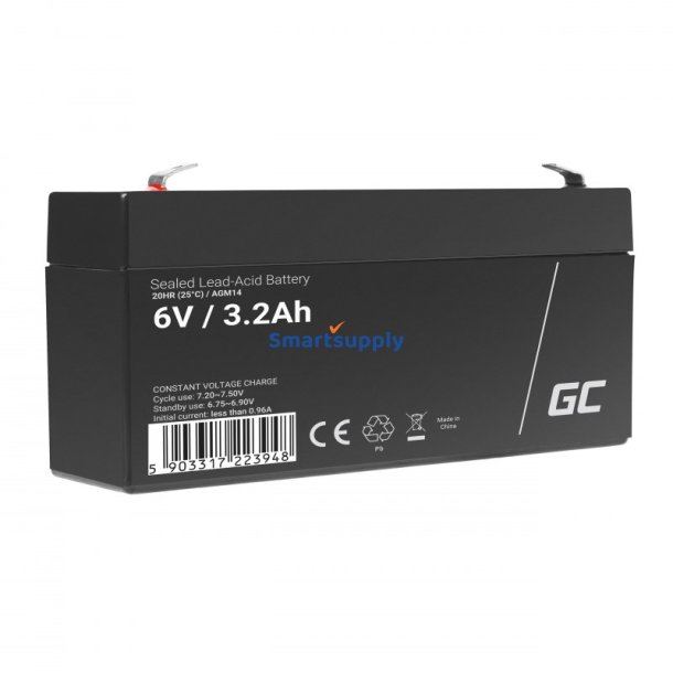 Green Cell Agm14 Ups Batteri Forseglet Blysyre (Vrla) 6V 3,2 Ah