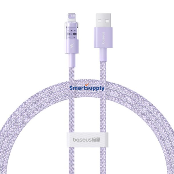 Baseus Gem USB Til IP 2.4A Hurtigopladningskabel 1 M Lilla