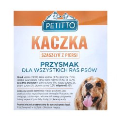 PETITTO Andebryst kebab - Hundegodbidder - 500 g