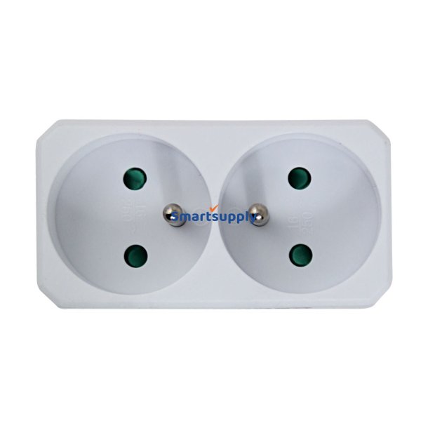 Esperanza Elk305w Elektrisk Splitter 2 Stikkontakter Hvid