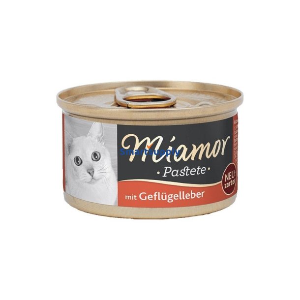 Miamor Kdpostej Med Fjerkr Og Lever - Kattegodbidder - 85G