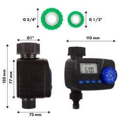 GreenBlue elektronisk vandingskontrol, programmr, strmforsyning 2x1,5V AA, GB390