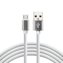everActive USB-kabel 1m - hvidt, silikone, understtter hurtig opladning, 2,4A - CBS-1MW