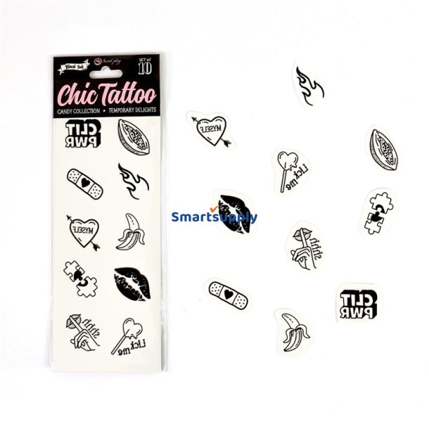 10 temporary Tattoos Candy Collection
