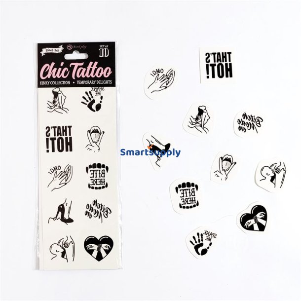 10 temporary tattoos Kinky Collection