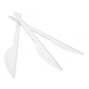 100 stk Plastik Knive genanvendelige 17 cm hvid