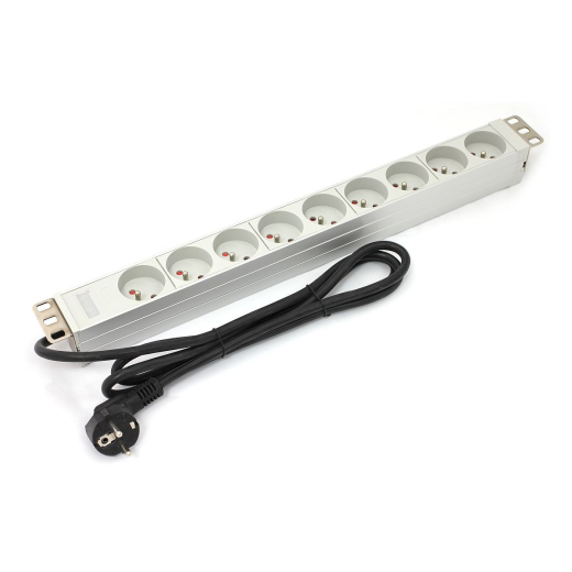 1U aluminium PDU rackmonteret bord 16A 9x stik