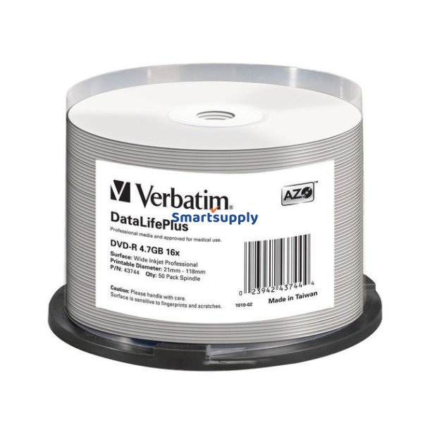 DVD-R 16x 4.7GB 50P CB Printable AZO DL+ NO ID
