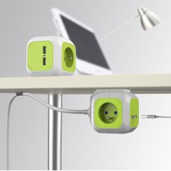 MagicCube quad stikd�se, 2 usb indgange 1,4m GB118