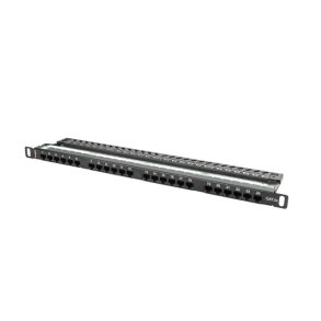 Patch Panel 24 Port 0.5U Cat.5E sort
