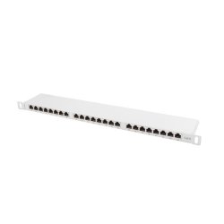 Patch Panel 24 Port 0.5U Cat.6 gr� skjold