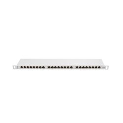 Patch Panel 24 Port 0.5U Cat.6 gr� skjold