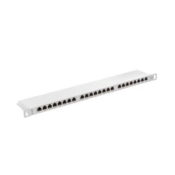 Patch Panel 24 Port 0.5U Cat.6 gr� skjold