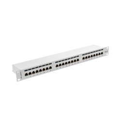 Patch Panel 24 Port 1U Cat.6 gr� sk�rm