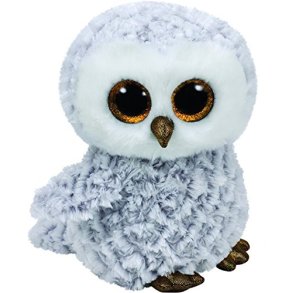 Plush toy TY Beanie Boos Owlette - hvid ugle, 24 cm