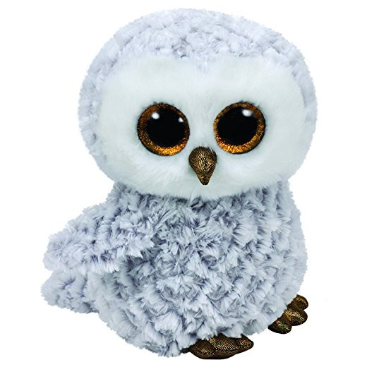 Plush toy TY Beanie Boos Owlette - hvid ugle, 24 cm