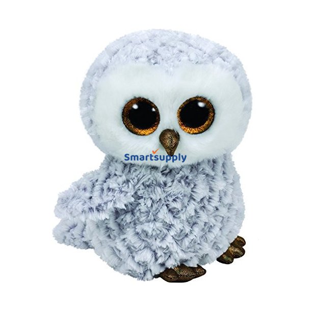 Plush toy TY Beanie Boos Owlette - hvid ugle, 24 cm