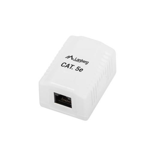 Overflademonteret boks 1x RJ45 Cat.5E hvid