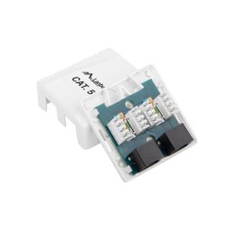 Overflademonteringsboks 2x RJ45 Cat.5E hvid