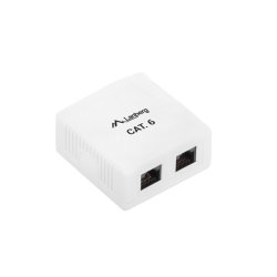 Overflademonteret boks 2x RJ45 Cat.6 hvid