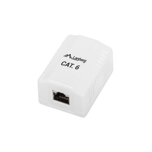 Overflademonteringsboks 1x RJ45 Cat.6 hvid