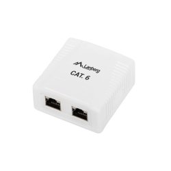 Overflademonteret boks 2x RJ45 Cat.6 hvid