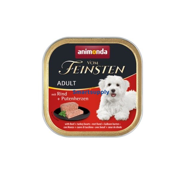 Animonda Vom Feinsten Voksen Oksekd Og Kalkunhjerte - Vdfoder Til Hunde - 150G