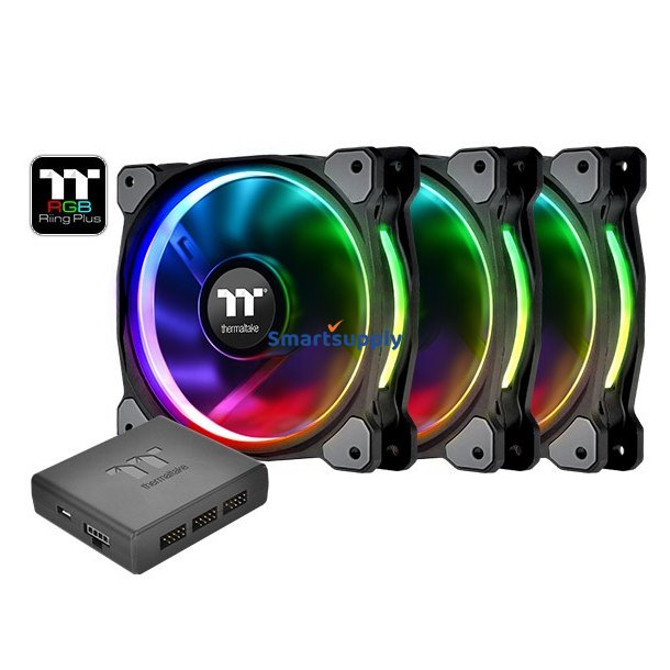 Riing 12 RGB Plus TT Premium Edition 3 Pakke (3x120mm, 500-1500 RPM)