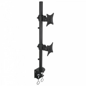 Dobbel twin skrivebords LCD / LED skrivebord stativ 13-27 tommer dobbelt, sort