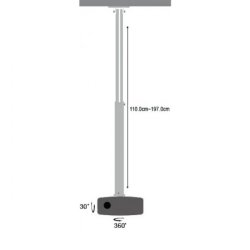 Arm til projektor 110-190cm loft, 15kg, s�lv