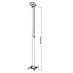 Arm til projektor 110-190cm loft, 15kg, s�lv