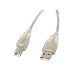 Kabel USB 2.0 AM-BM 3M Ferryt transparent