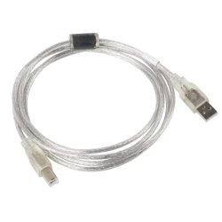 Kabel USB 2.0 AM-BM 3M Ferryt transparent