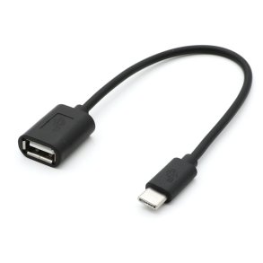 Kabel OTG USB AF - USB C 15cm sort
