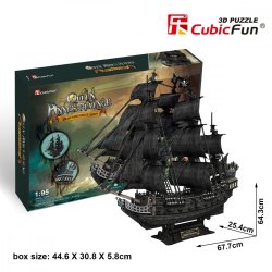 PUZZLE 3D Stort s�t af piratskibe Dronning R�venge